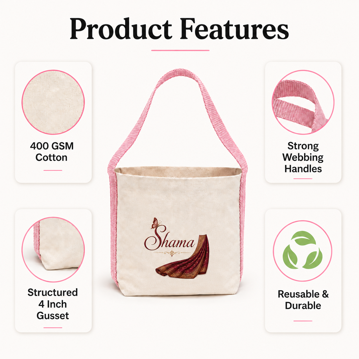 Pink Basket Bag | 400 GSM