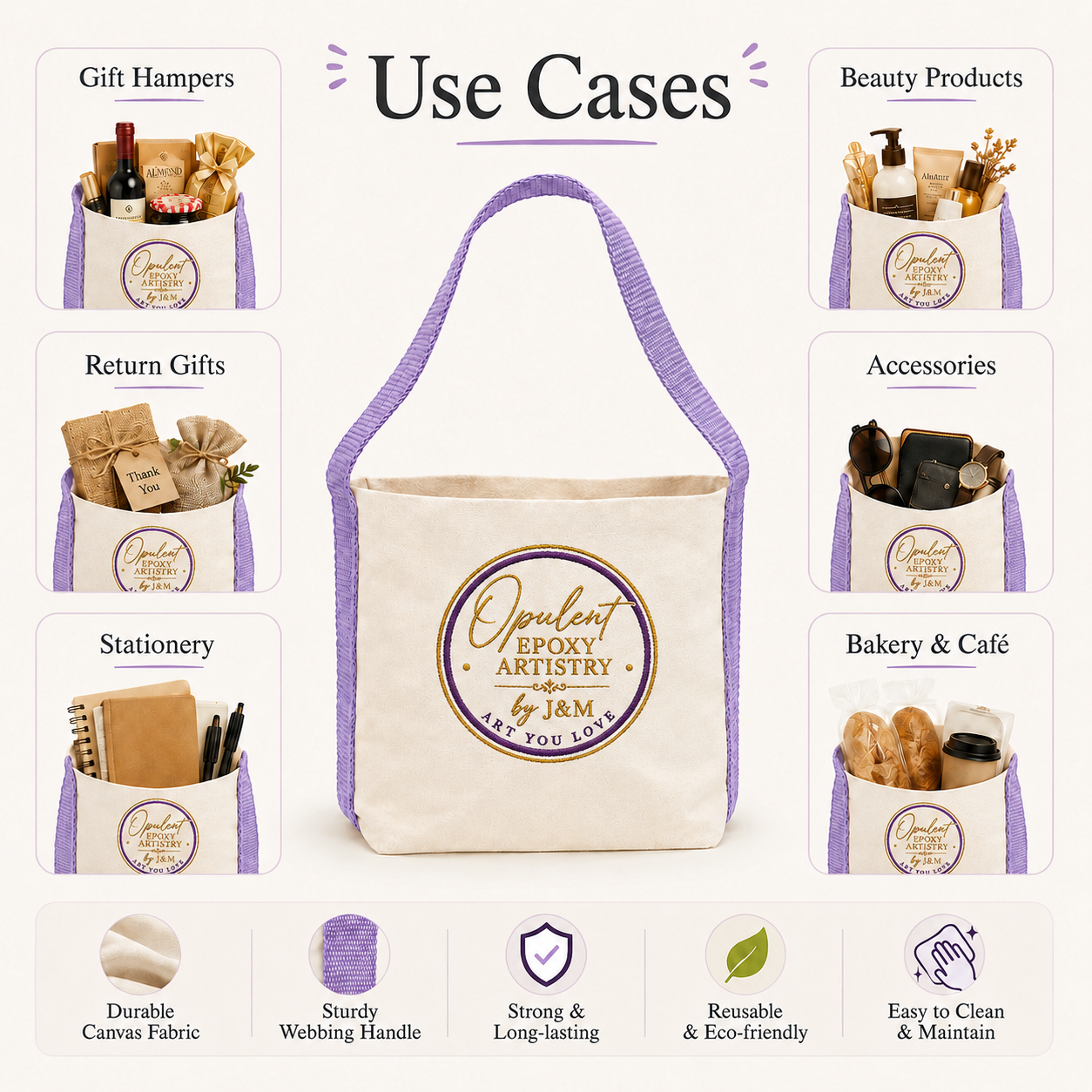 Purple Basket Bag | 400 GSM