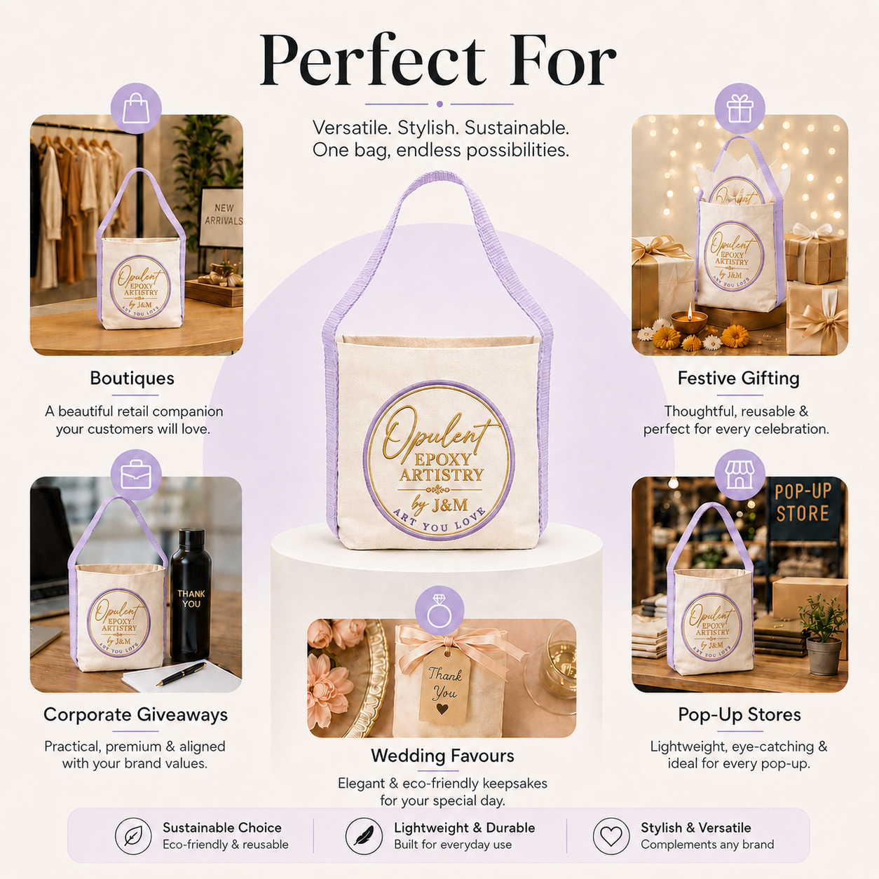 Purple Basket Bag | 400 GSM