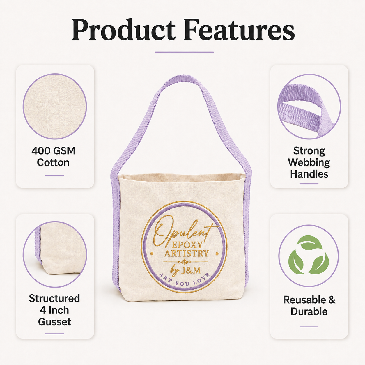 Purple Basket Bag | 400 GSM