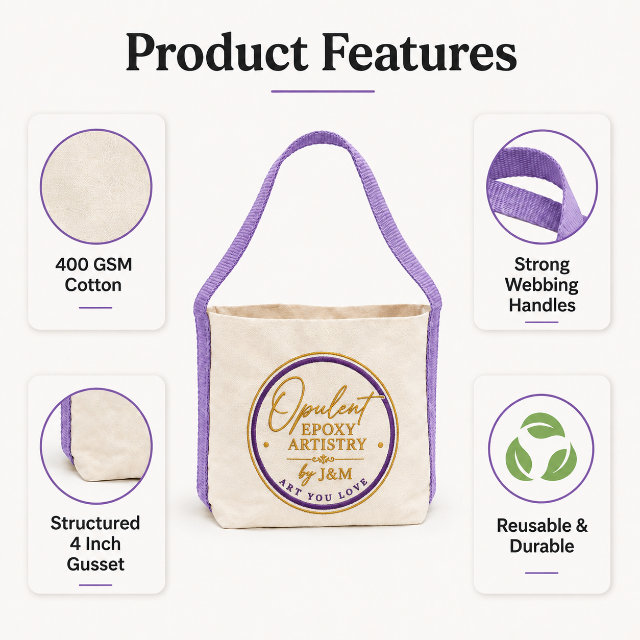 Purple Basket Bag | 400 GSM
