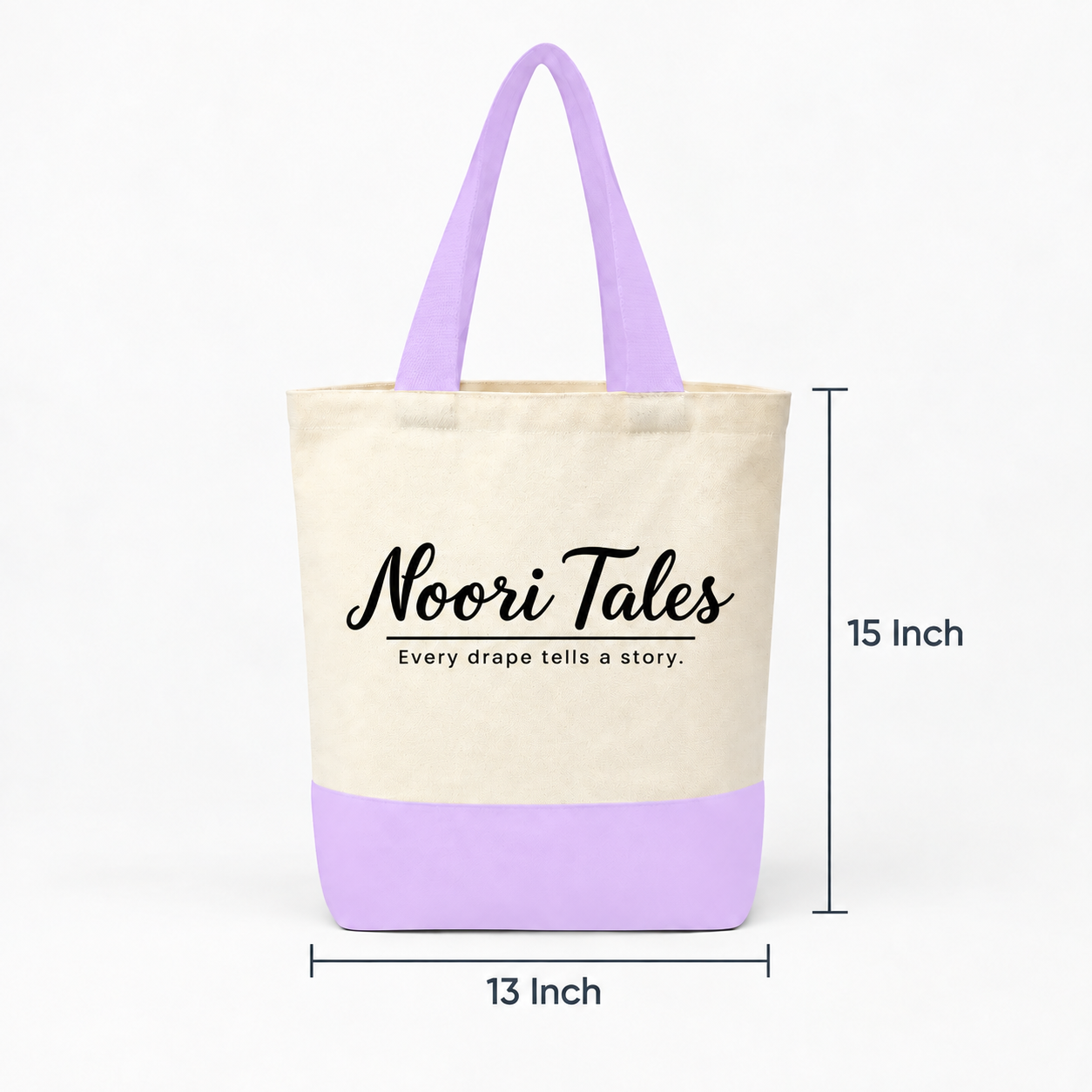 13"x15" Light Purple & Beige Tote Bag | 330 GSM