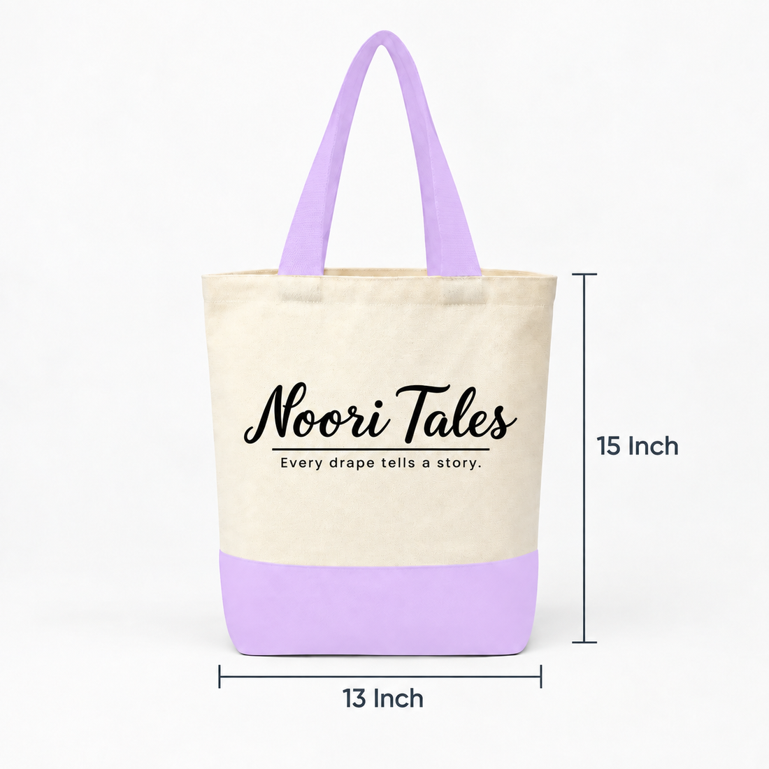13"x15" Light Purple & Beige Tote Bag | 330 GSM