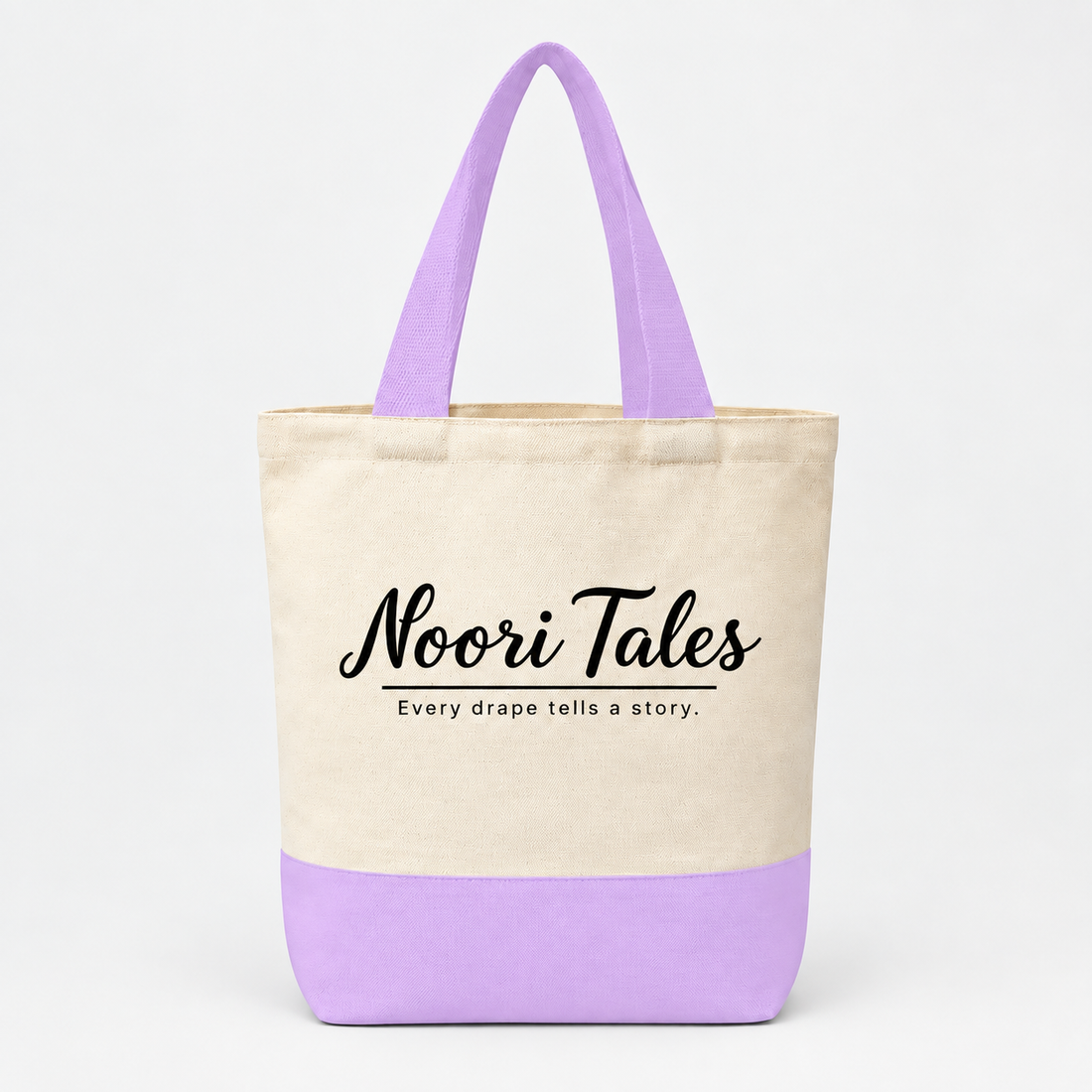 13"x15" Light Purple & Beige Tote Bag | 330 GSM