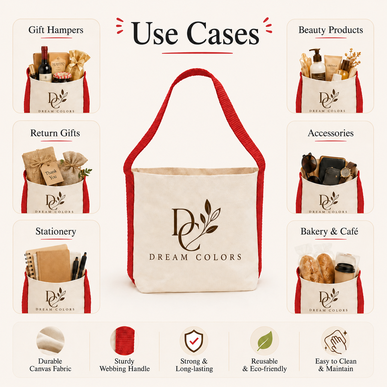 Red Basket Bag | 400 GSM