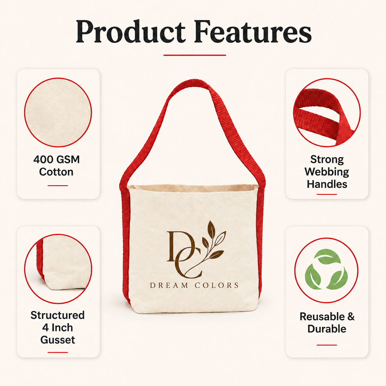 Red Basket Bag | 400 GSM