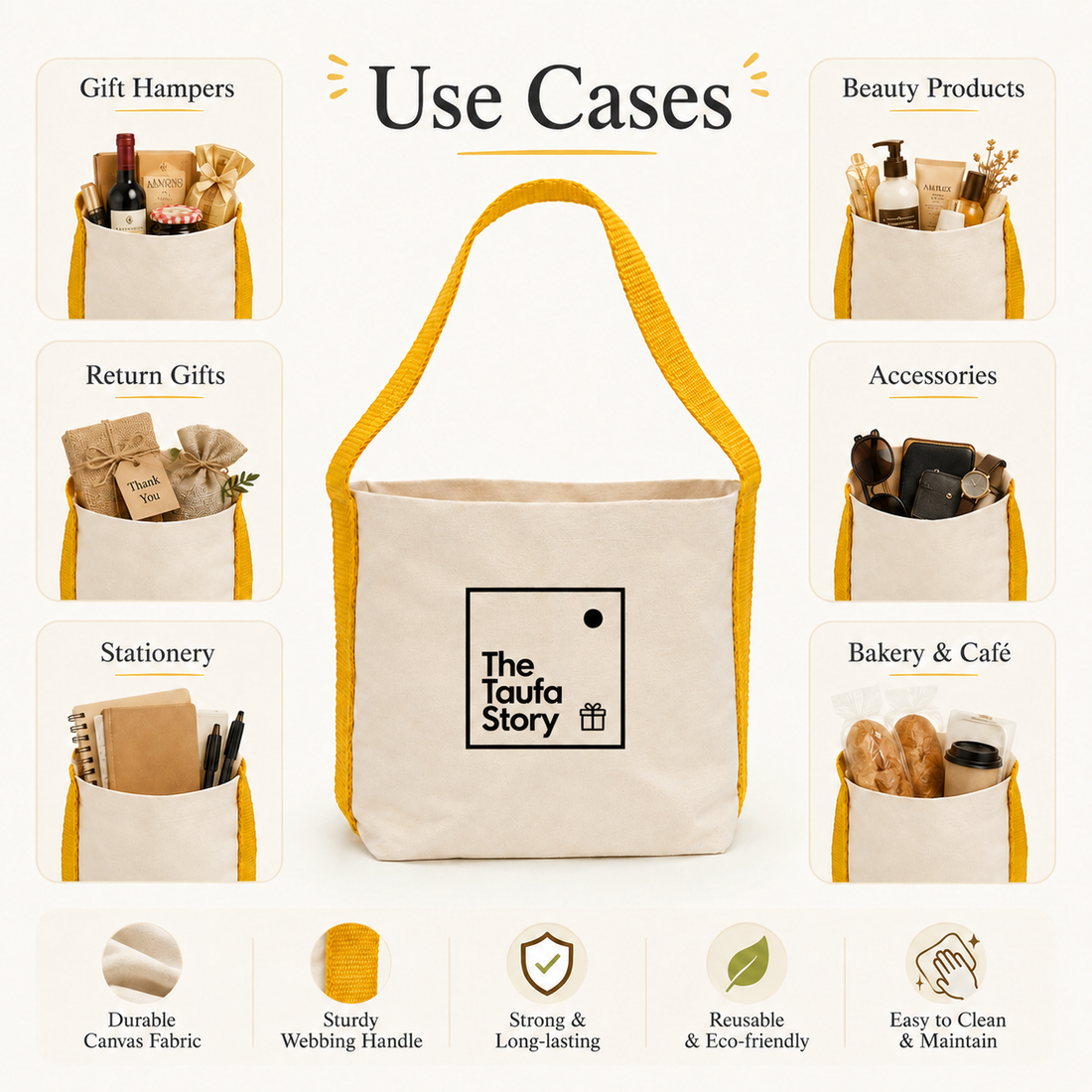 Yellow Basket Bag | 400 GSM