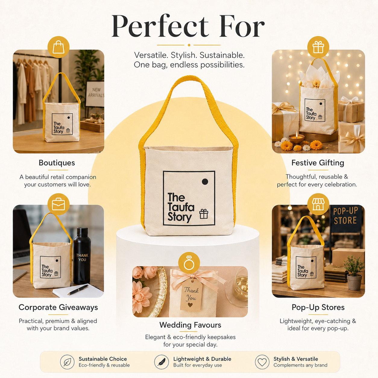 Yellow Basket Bag | 400 GSM
