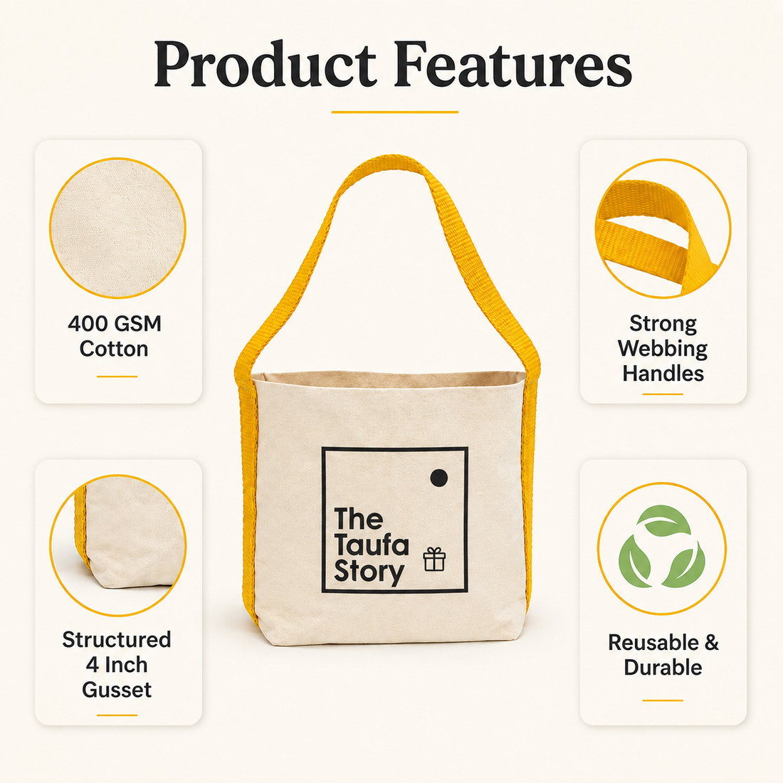 Yellow Basket Bag | 400 GSM