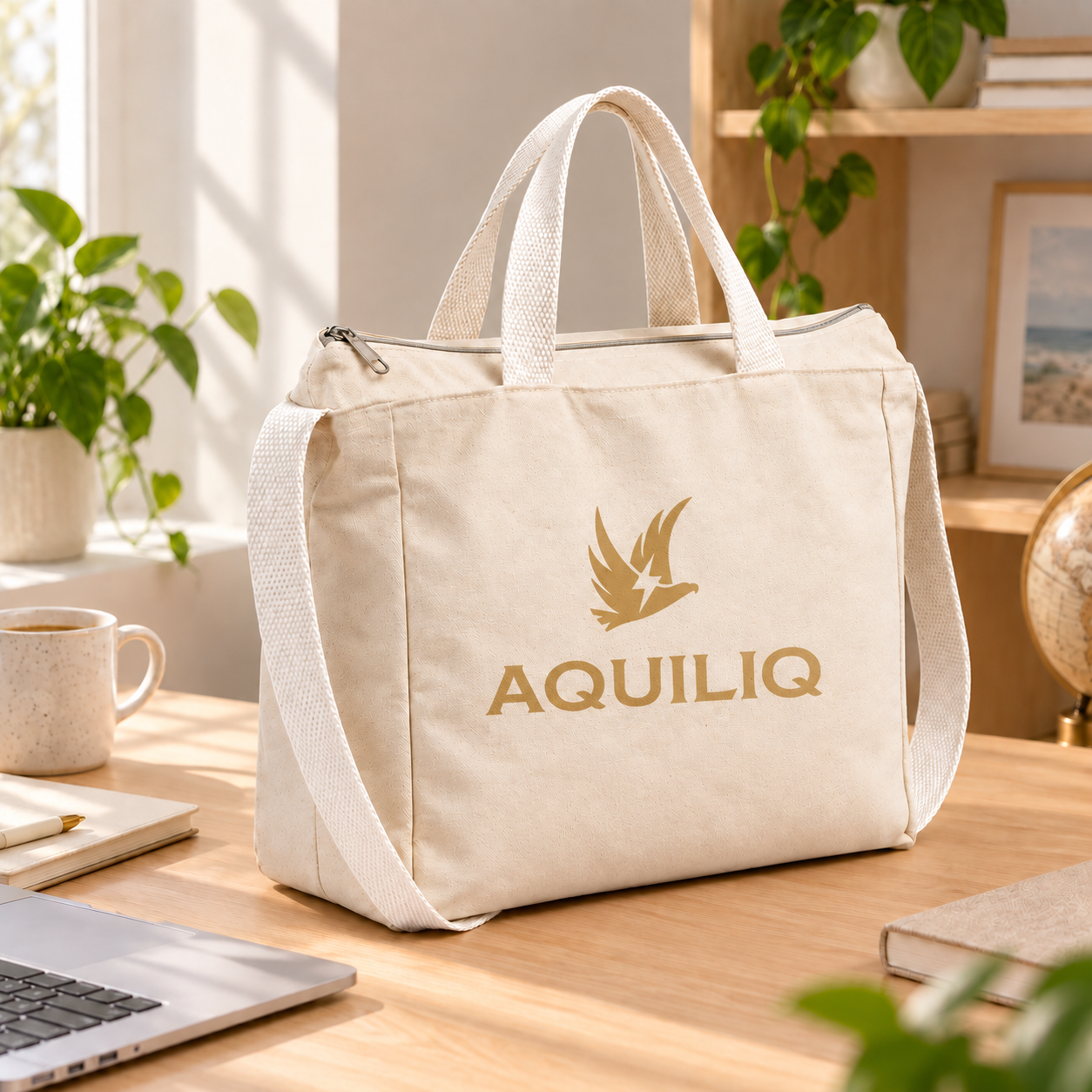 14×12×4 Canvas Sling Bag with Zip | 330 GSM