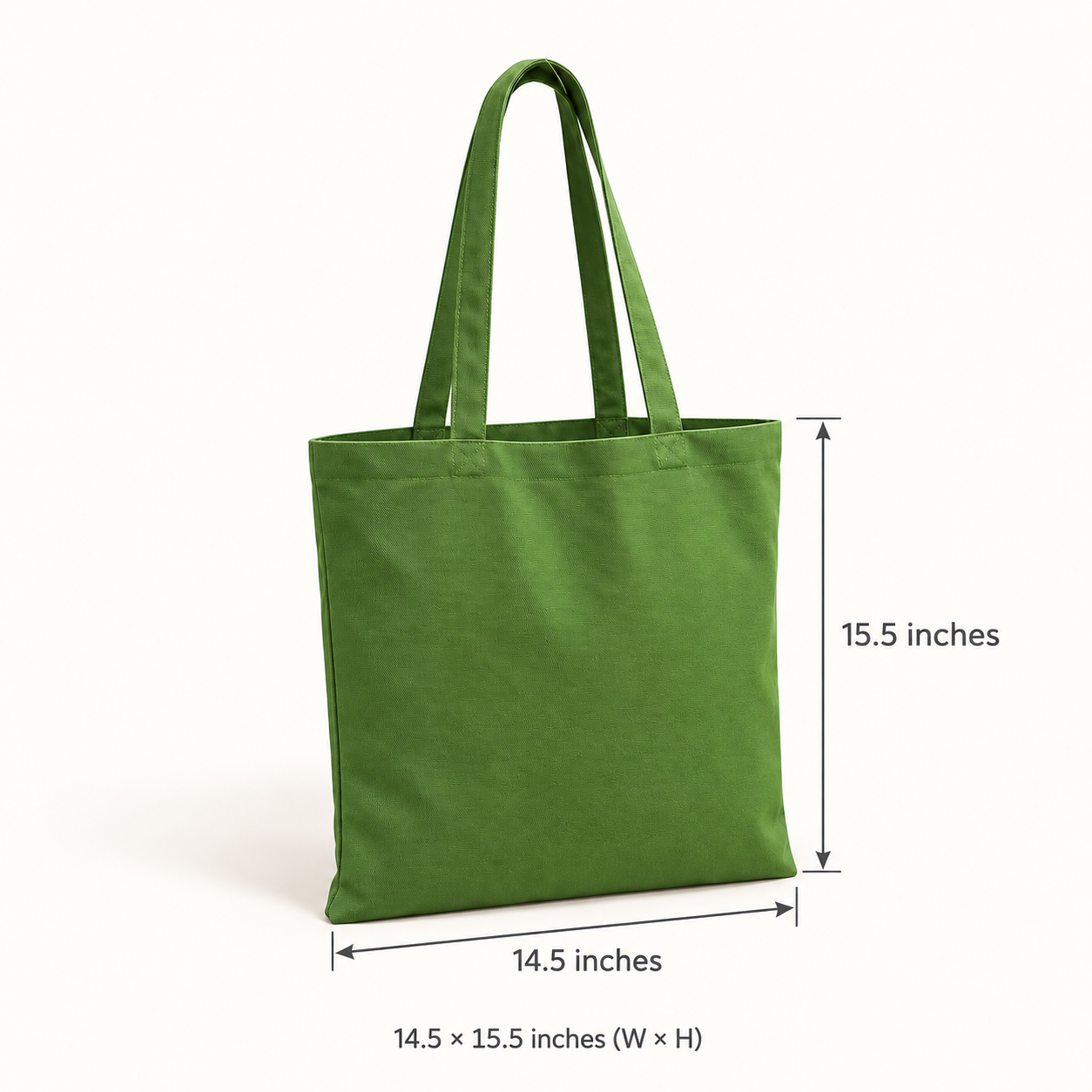 Plain 14.5x15.5 Olive Green Cotton Canvas Tote Bag | 350 GSM