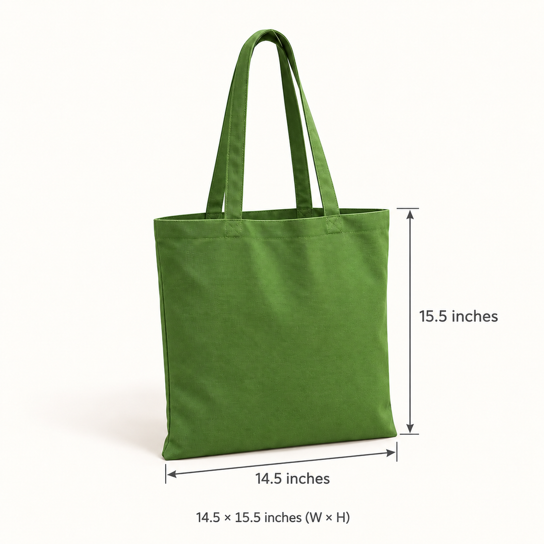 Plain 14.5x15.5 Olive Green Cotton Canvas Tote Bag | 350 GSM