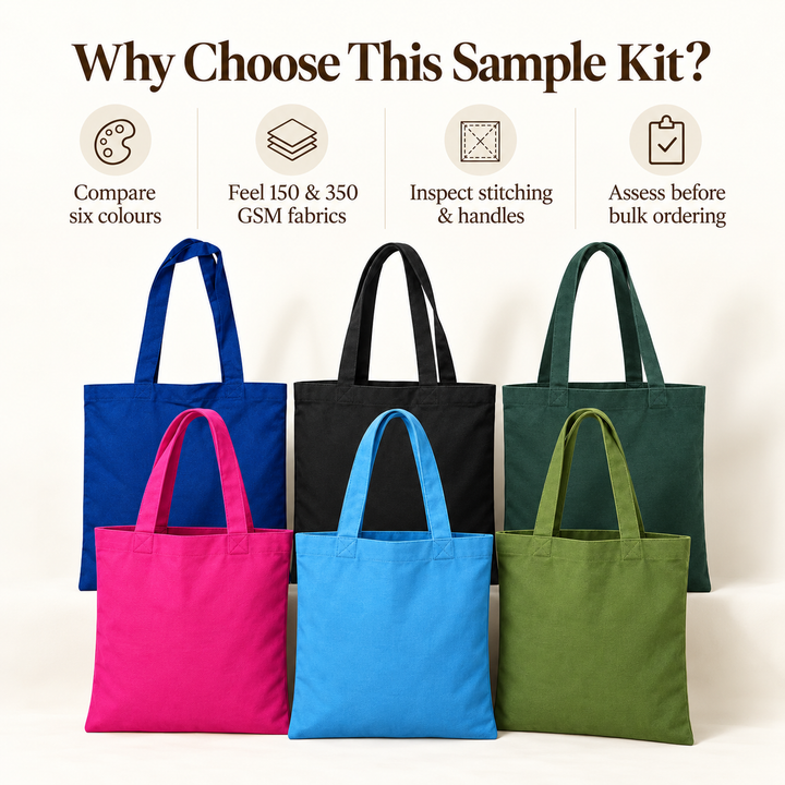 150 & 350 GSM Cotton Tote Bag Sample Kit