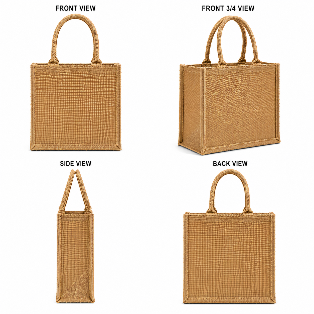 9×11×4 Natural Jute Tote Bag | 350 GSM