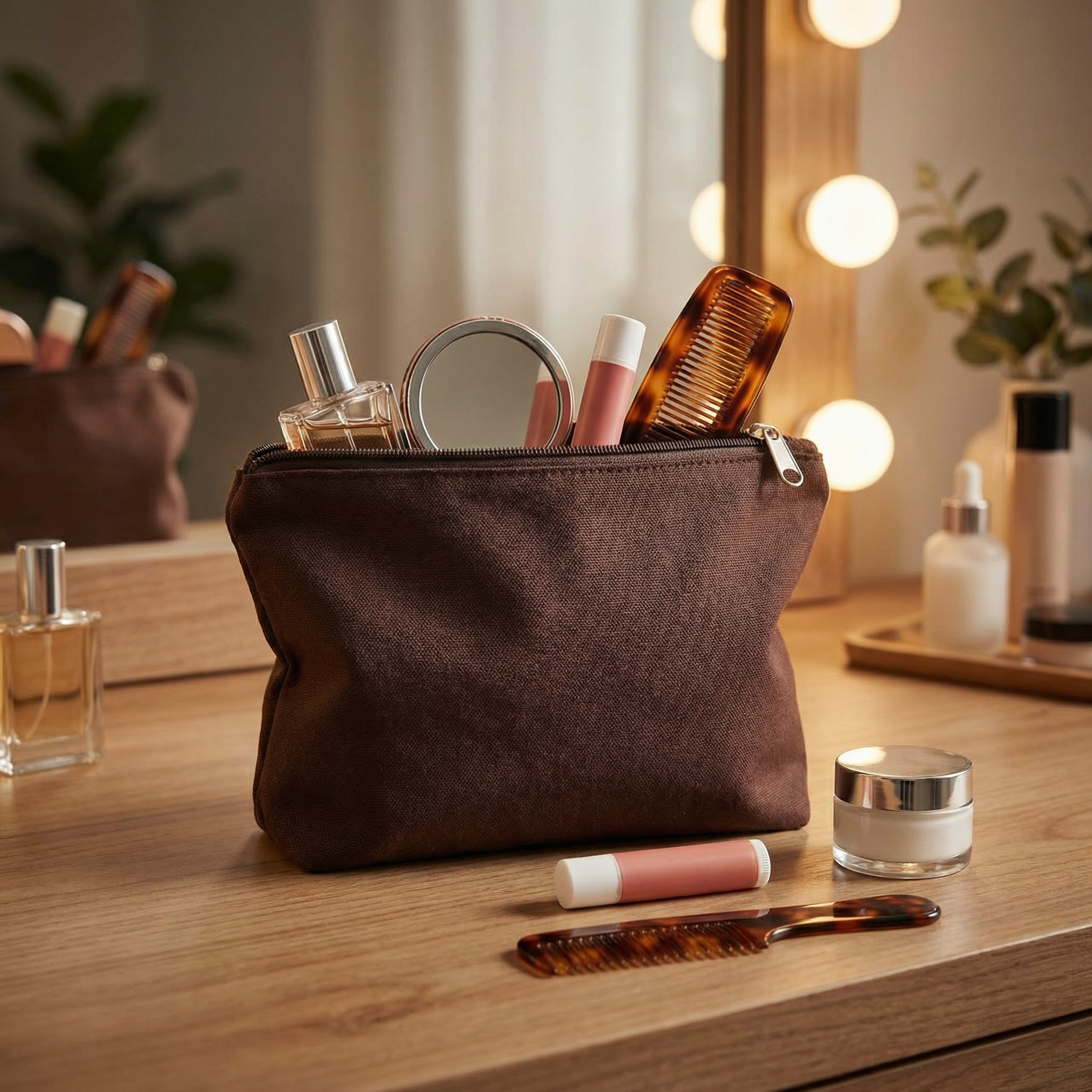 Travel Cotton Zipper Pouch