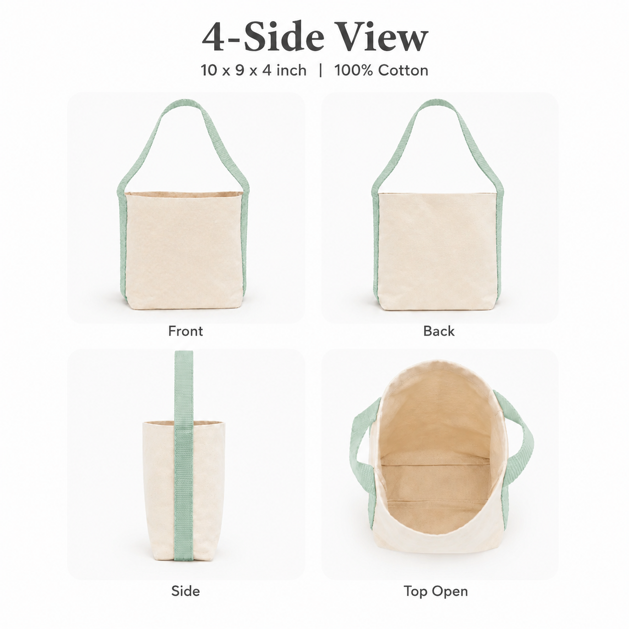 Plain Light Green Basket Bag | 400 GSM