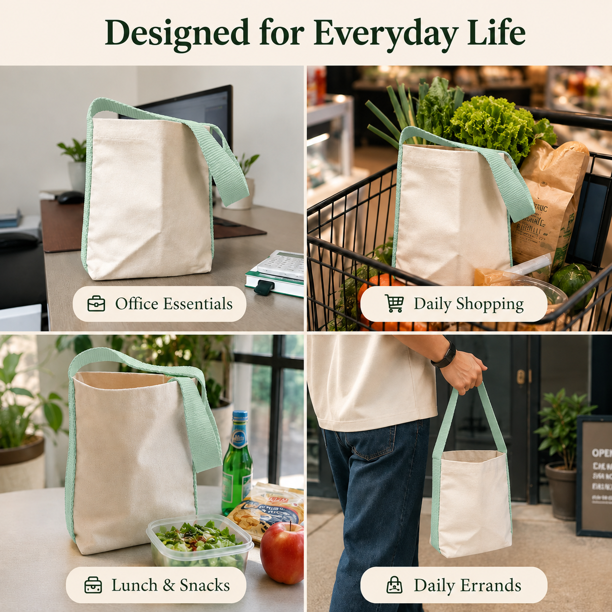 Light Green Basket Bag | 400 GSM