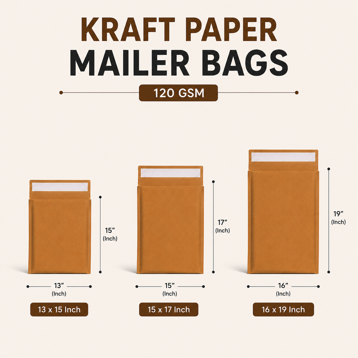 Kraft Paper Mailer Bag Sample Kit – 7 Sizes