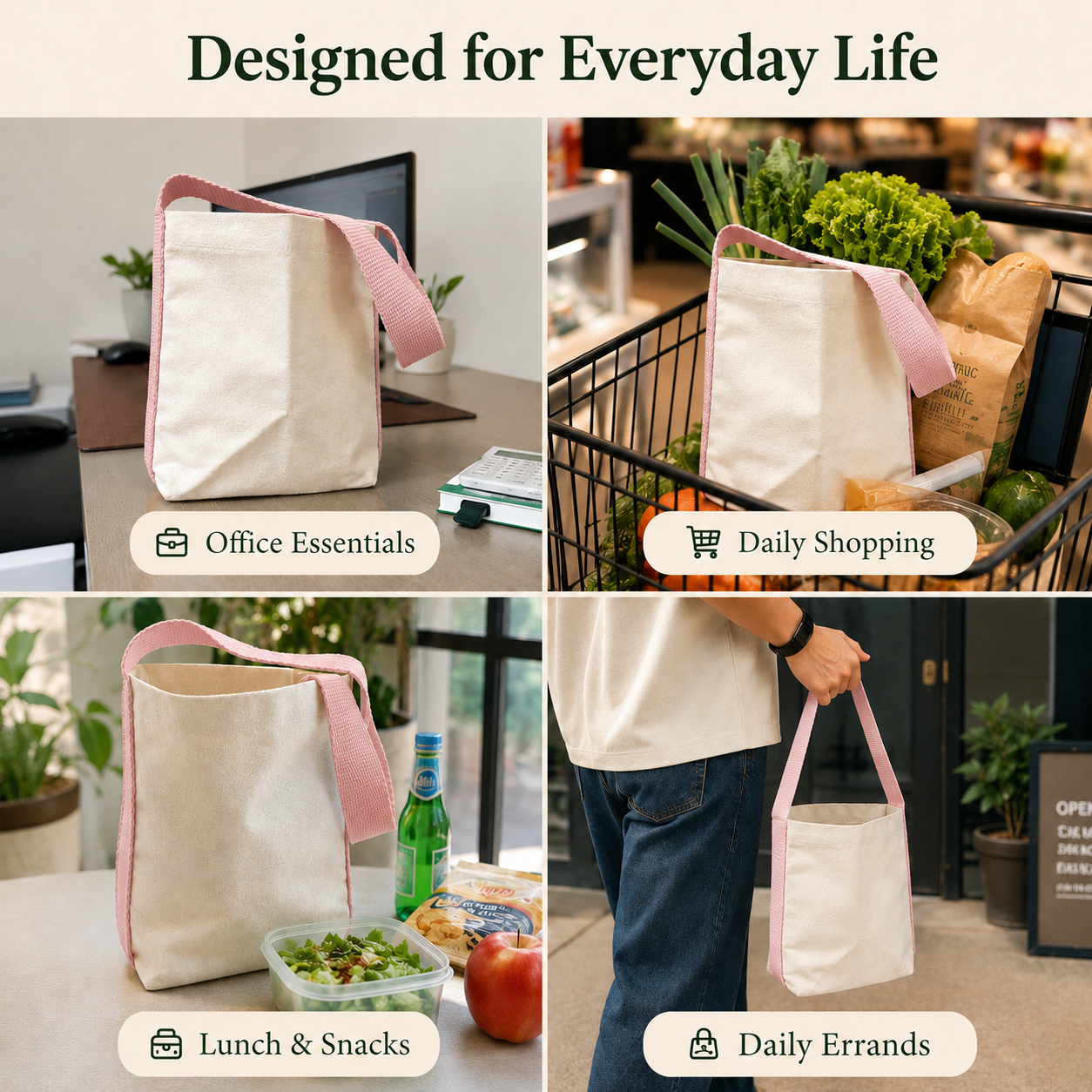 Pink Basket Bag | 400 GSM