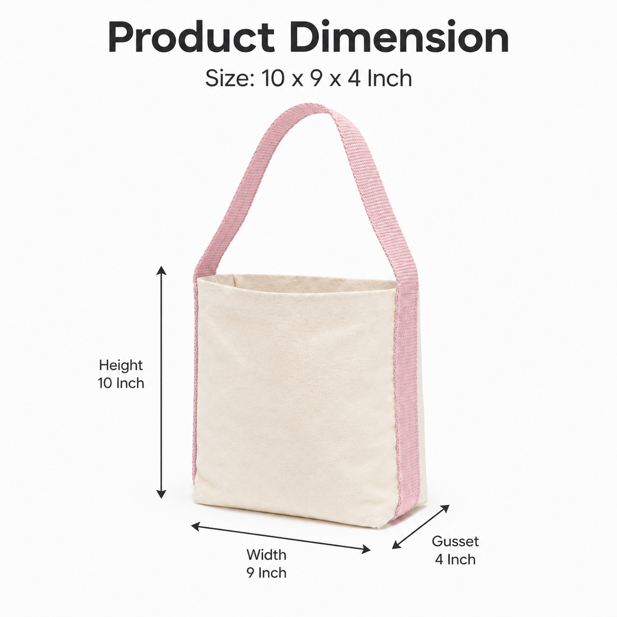 Plain Pink Basket Bag | 400 GSM