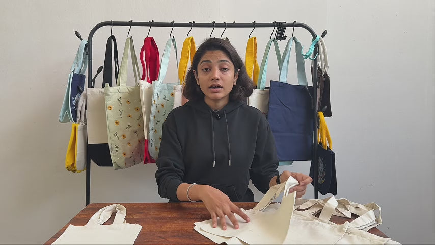 10x8 Inch Cotton Canvas Tote Bag