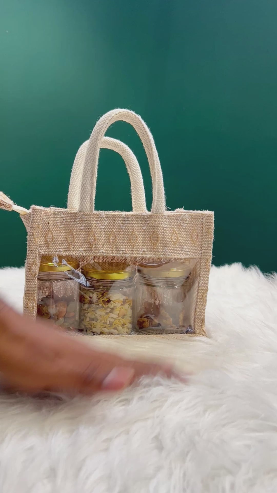 10x8 Inch Transparent Window Jute Bags