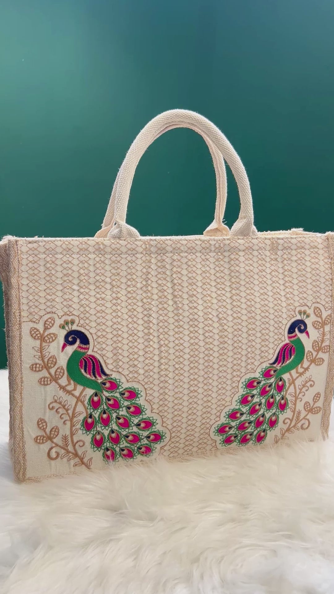Twin Peacock Hamper Bag