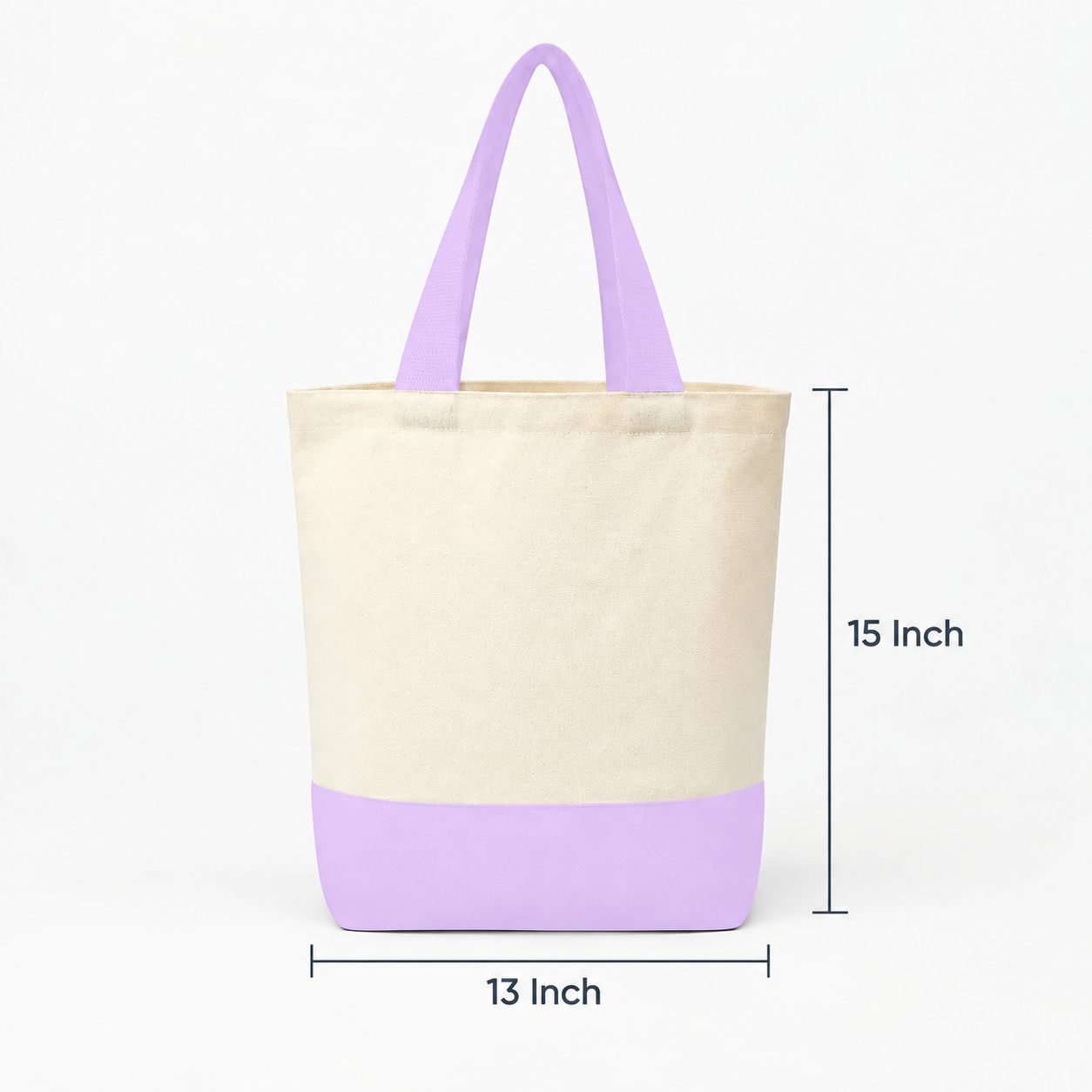 Plain Light Purple & Beige Tote Bag | 330 GSM