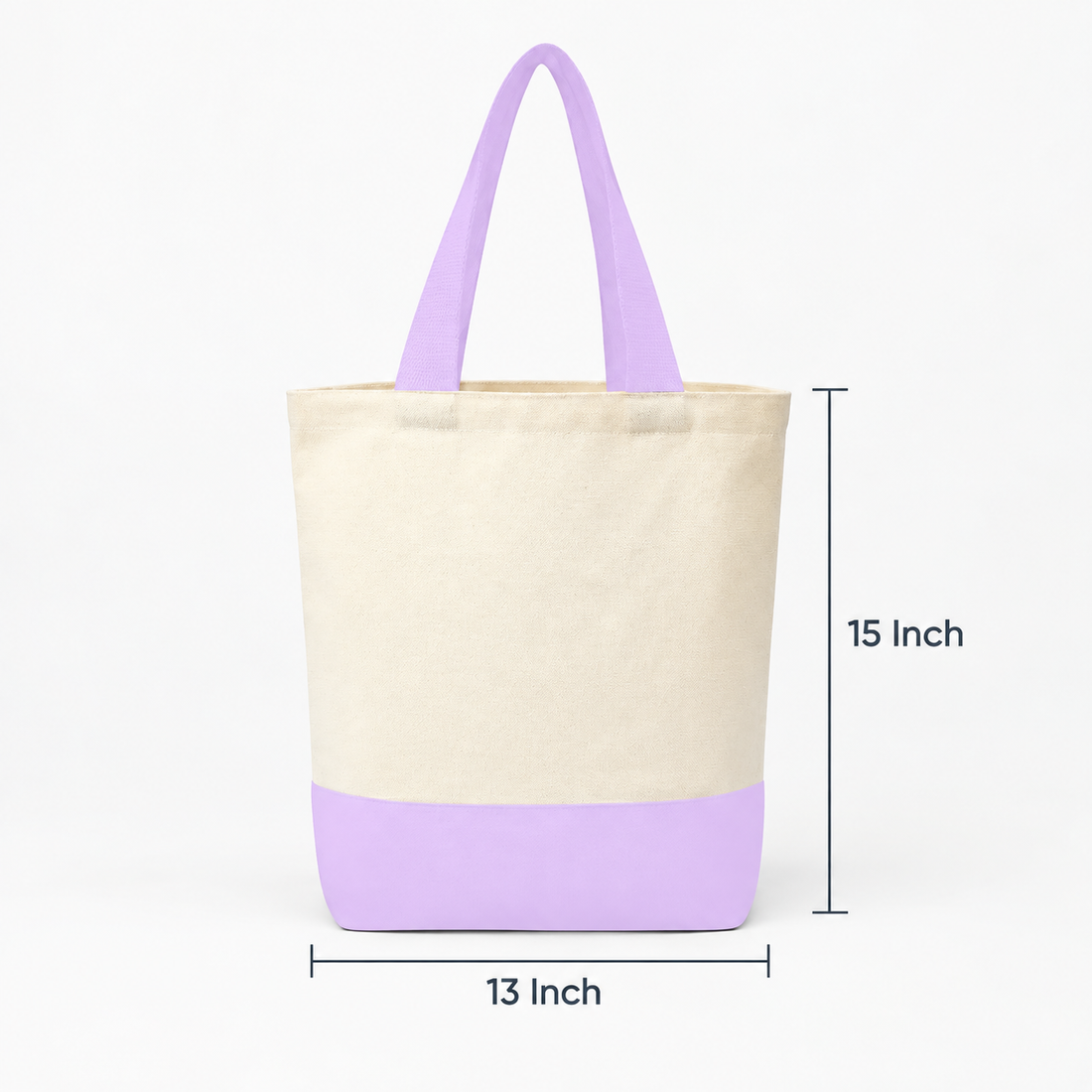 Plain Light Purple & Beige Tote Bag | 330 GSM