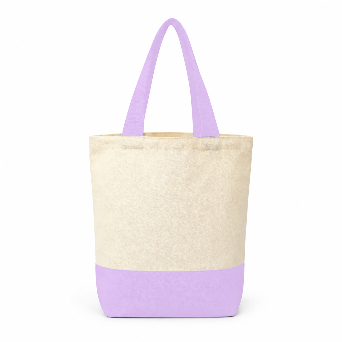 Plain Light Purple & Beige Tote Bag | 330 GSM