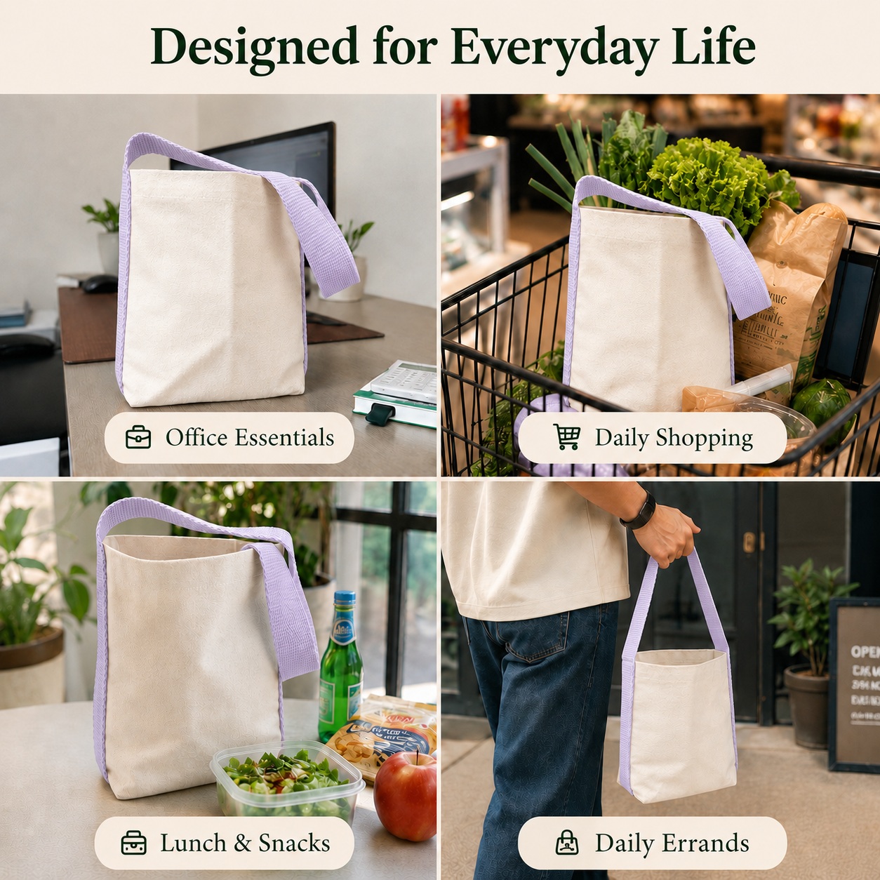 Purple Basket Bag | 400 GSM