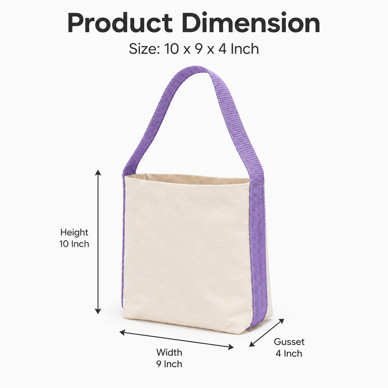 Plain Purple Basket Bag | 400 GSM
