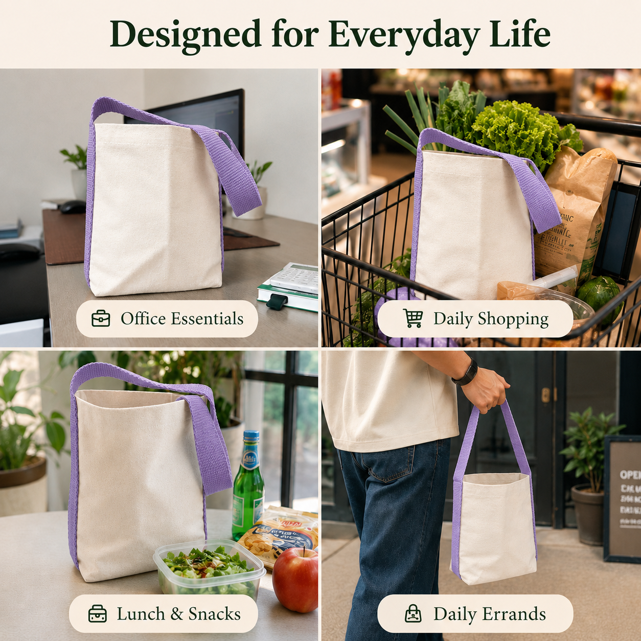 Purple Basket Bag | 400 GSM