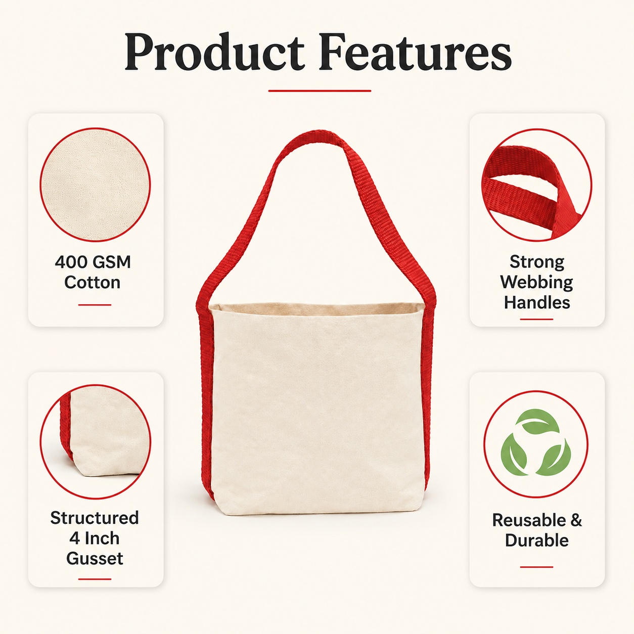 Plain Red Basket Bag | 400 GSM