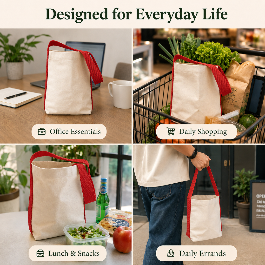 Plain Red Basket Bag | 400 GSM