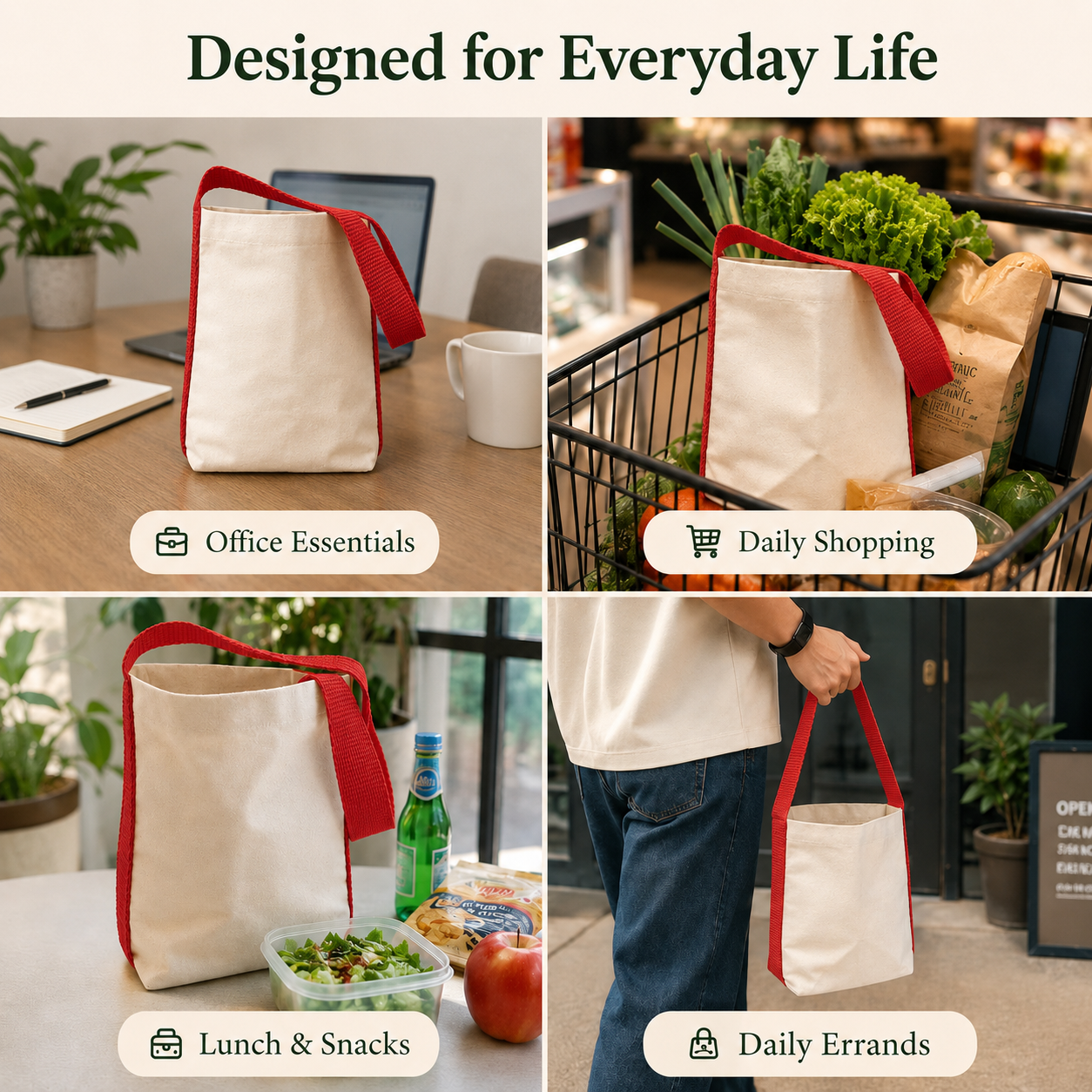 Red Basket Bag | 400 GSM