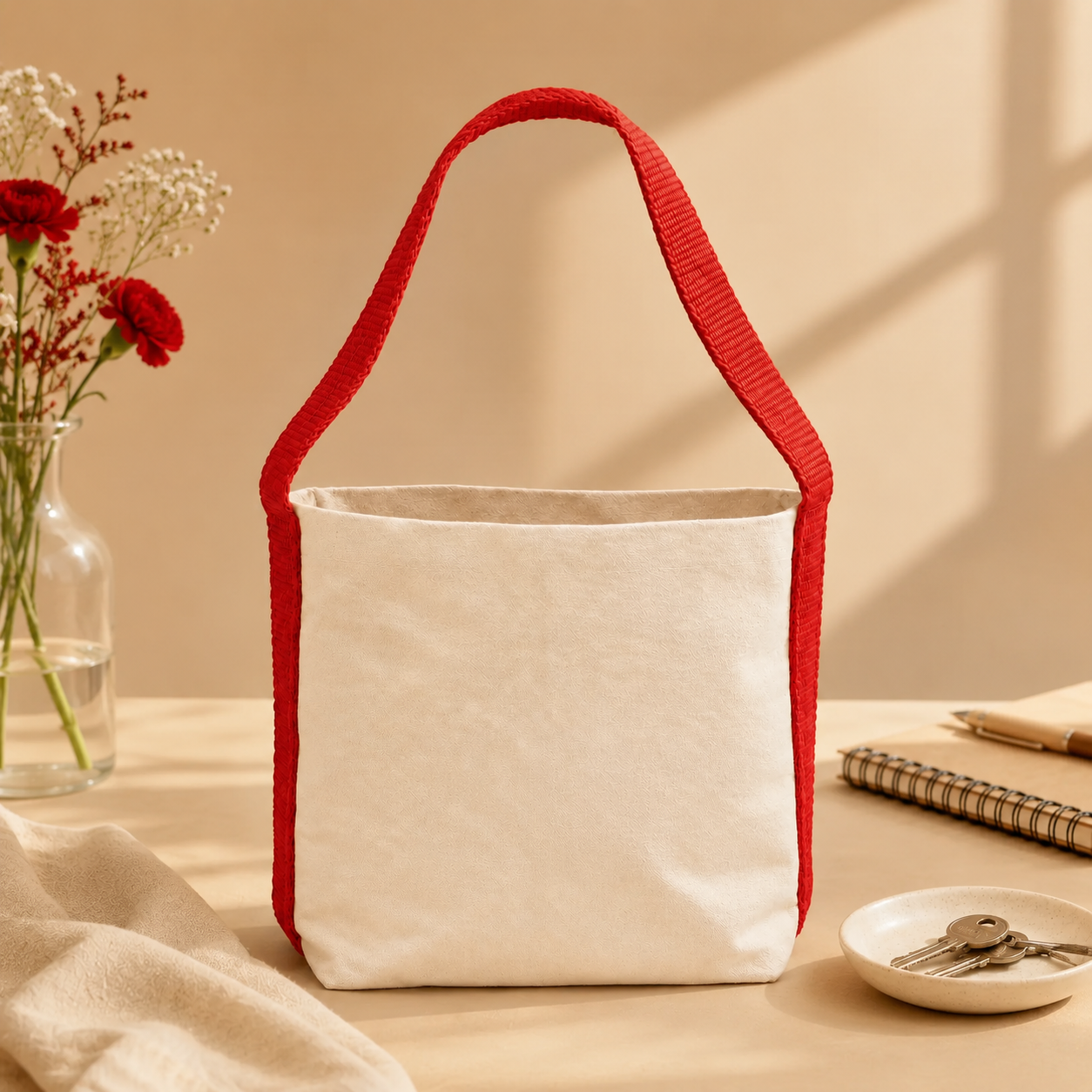 Plain Red Basket Bag | 400 GSM