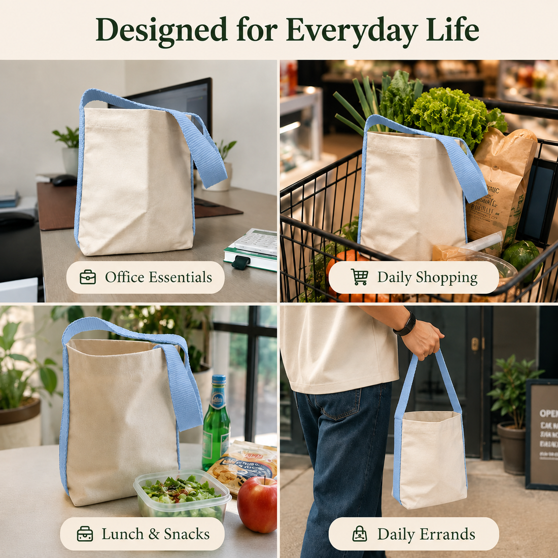 Sky Blue Basket Bag | 400 GSM
