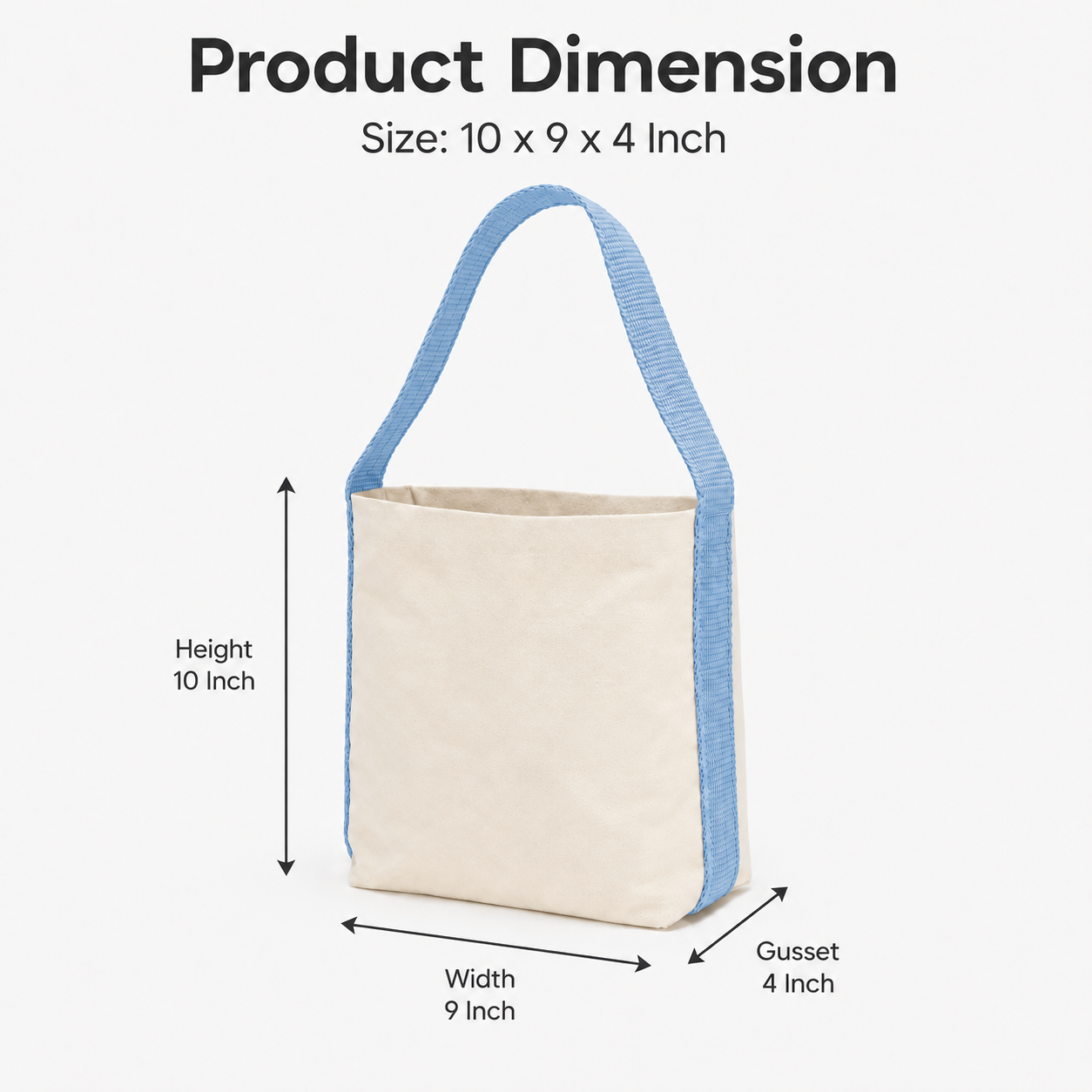 Plain Sky Blue Basket Bag | 400 GSM