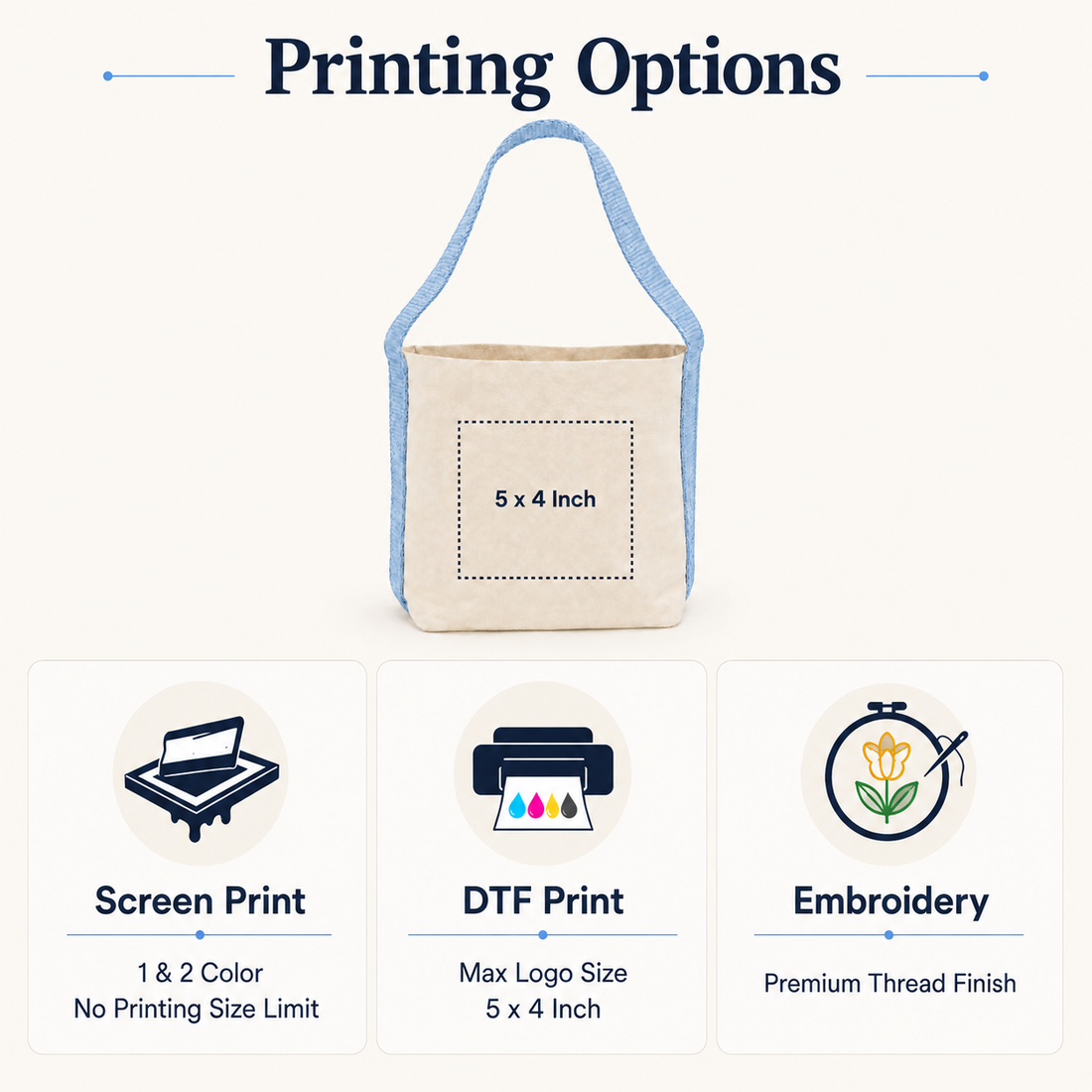 Sky Blue Basket Bag | 400 GSM