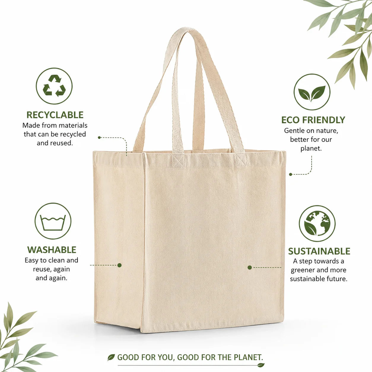 Cotton Canvas Gusset Tote Bag Sample Kit - 7 Sizes | 330 GSM