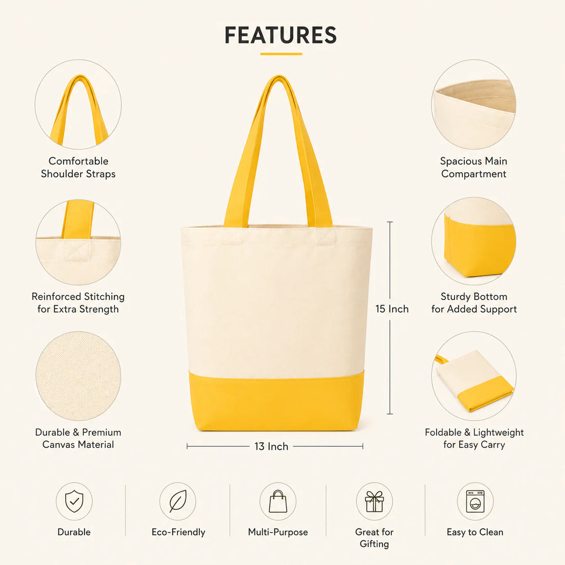 2-Color Cotton Canvas Tote Bag Sample Kit - 7 Colors | 330 GSM