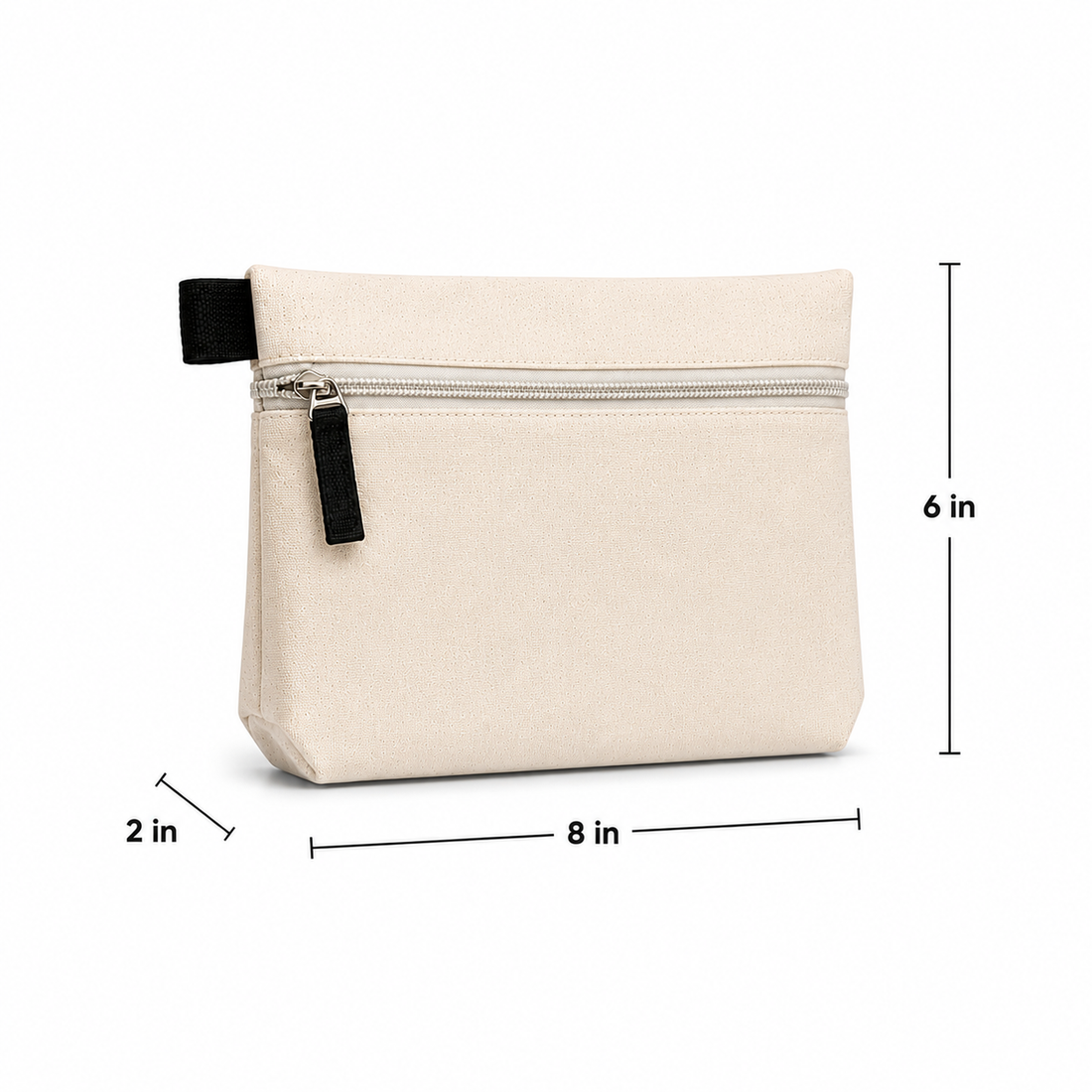 8x6x2 Utility Cotton Zipper Pouch