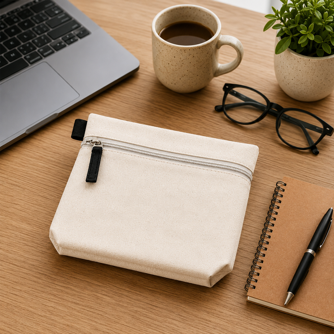 8x6x2 Utility Cotton Zipper Pouch