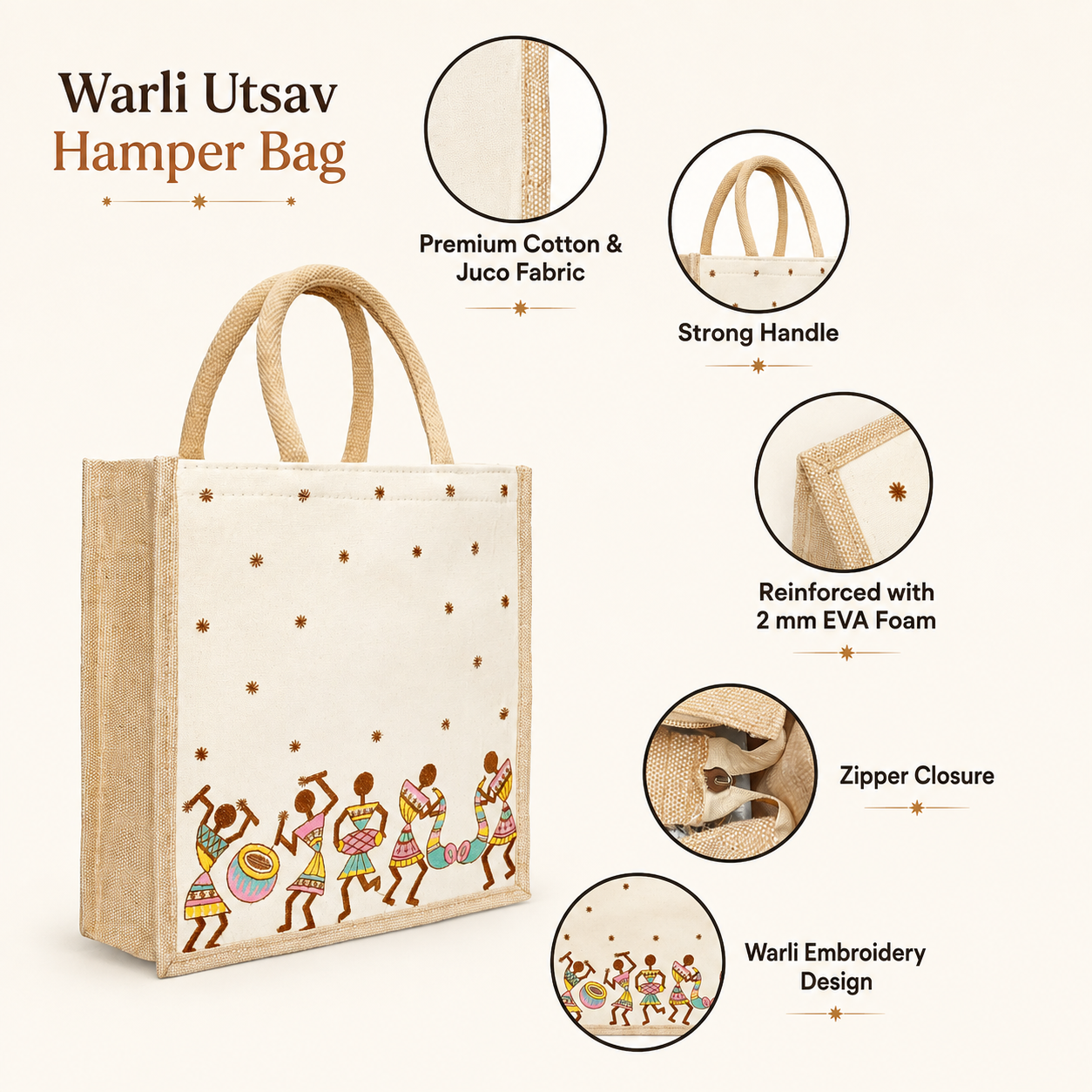 Plain Warli Utsav Hamper Bag