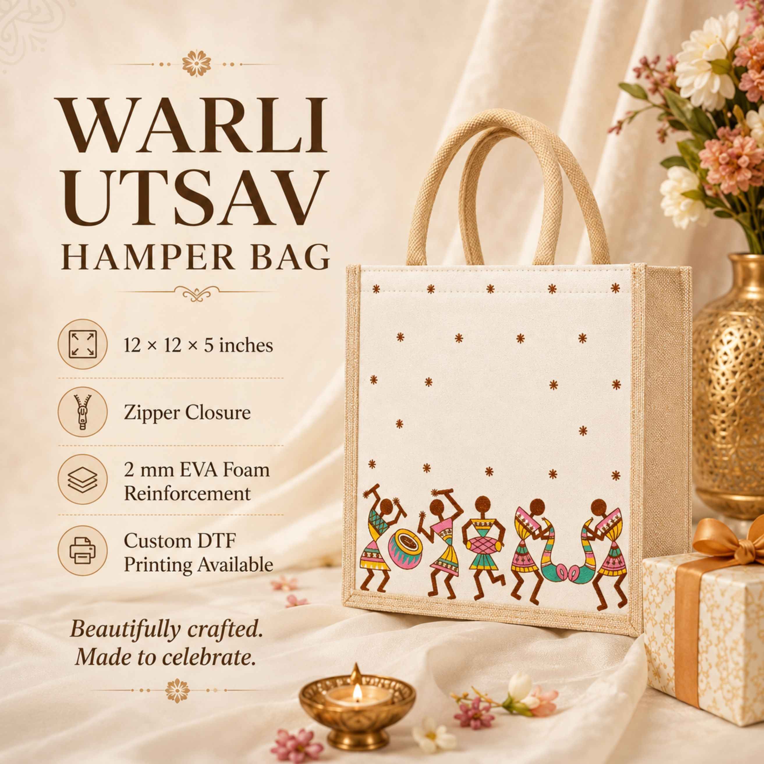 Plain Warli Utsav Hamper Bag