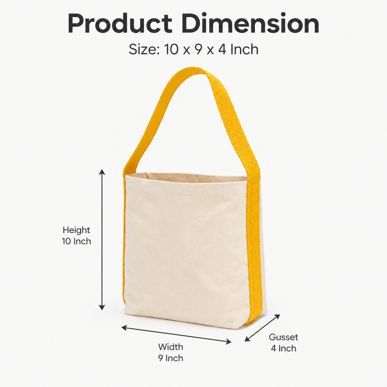 Plain Yellow Basket Bag | 400 GSM